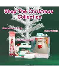 Hamee Squishy Jumbo Toy Pusheen Figure Slow Rising Cute Birthday Gift, Stress Relief, Collectible Deskterior Play Doll - Santa Hat Christmas