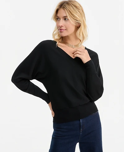 I.n.c. International Concepts Women's Double V-Neck Dolman Sweater, Macy's Exclusive
