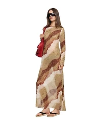 Lioness Women's Pacific Long-Sleeve Tie-Back Maxi Dress