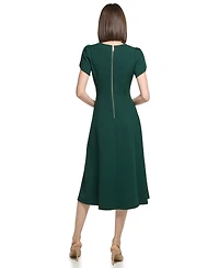 Calvin Klein Women's V-neck Tulip-sleeve Dress