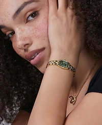 Olivia Burton Women's Cambridge Gold-Tone Stainless Steel Bracelet Watch 17.7mm
