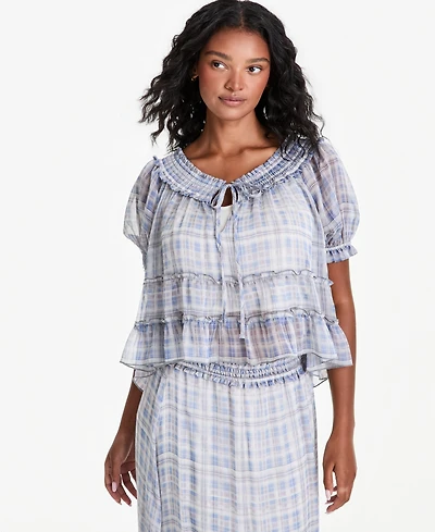 And Now This Women's Ruffled Tie-Neck Top, Macy's Exclusive
