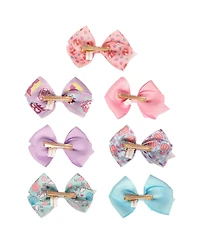 Hello Kitty and Friends Bows for Hair 7-Piece Set Official License, Sanrio Hair Accessories with Kuromi and Badtz-Maru