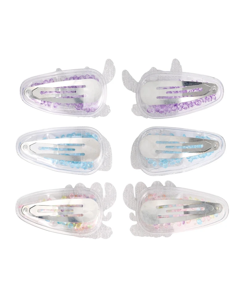 Stitch Hair Clip 6-Piece Set Official License, Snap Back Shaker Hair Clips, Lilo and Stitch Accessories, Small Disney Gifts