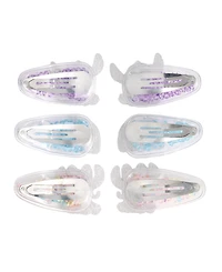 Stitch Hair Clip 6-Piece Set Official License, Snap Back Shaker Hair Clips, Lilo and Stitch Accessories, Small Disney Gifts