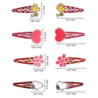 Peanuts Woodstock and Snoopy Hair Clips 8-Piece Set Official License, Peanuts Gifts, Snoopy Things