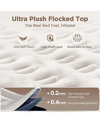 Cherimor 18" Queen Air Mattress with Built-in Pump, 800-lb Capacity, Fast Inflation Guest Bed, Honeycomb Support, Blue