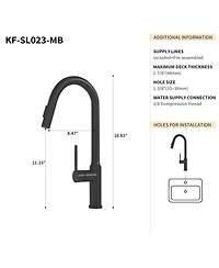 Phying Bothwa Home 18.83" Cupc Certified Pull-down Kitchen Faucet