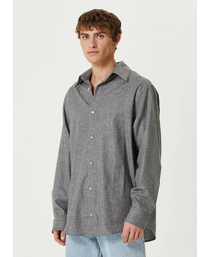 Pcfg Men's Wool-Cashmere Blend Striped Long-Sleeve Shirt
