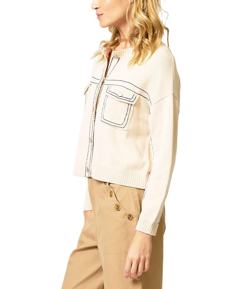 Central Park West Women's Dean Topstitch Sweater