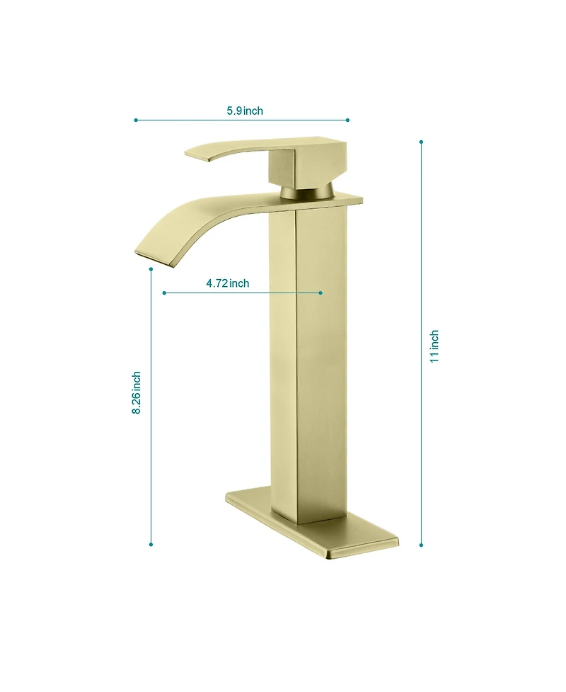 Busdays Waterfall Single Handle Bathroom Sink Faucet