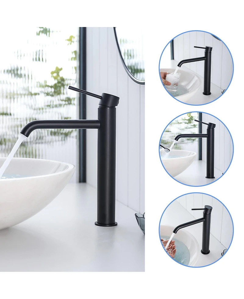 Busdays Tall Single Hole Modern Single Handle Bathroom Sink Faucet for Vanity Basin
