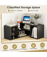 Slickblue 2 Piece Adjustable Tv Stand for TVs up to 55 Inch with Storage Cubes