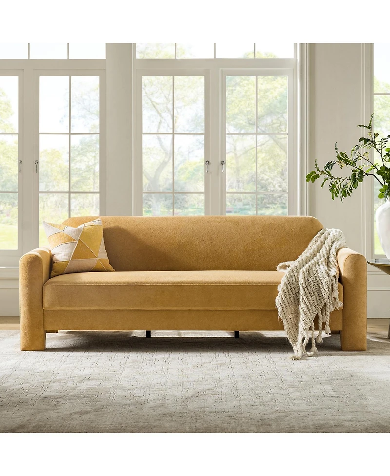 Hulala Home Isai Modern Curved Velvet Sofa