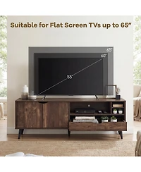 Slickblue Tv Stand for 65" TVs Rustic Entertainment Cabinet