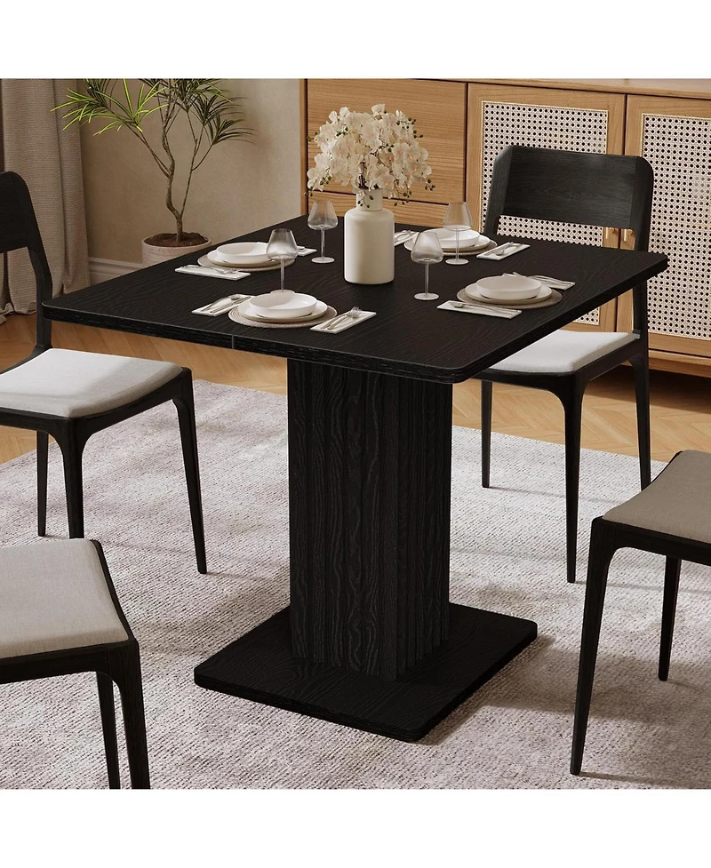 Tribesigns Dining Table for 2-4.Wood table with fluted base.Modern farmhouse dinner table for dining room,kitchen, living room