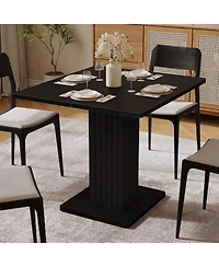 Tribesigns Dining Table for 2-4.Wood table with fluted base.Modern farmhouse dinner table for dining room,kitchen, living room