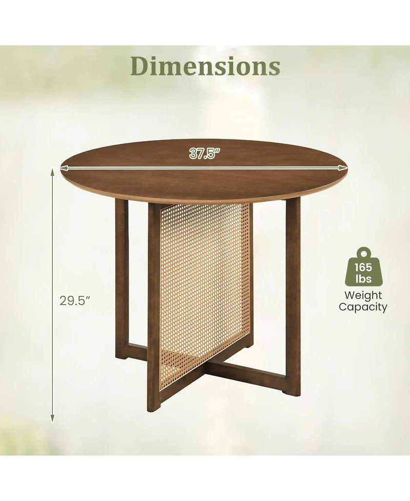 Slickblue Kitchen Round Table with Cross Pedestal Base for 2-4 People