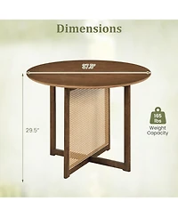 Slickblue Kitchen Round Table with Cross Pedestal Base for 2-4 People