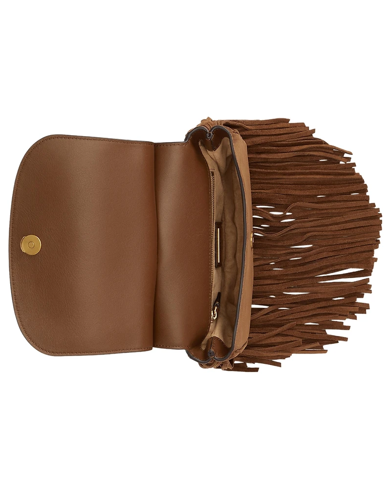 Lauren Ralph Lauren Marcy Fringe Trim Small Crossbody Handbag
