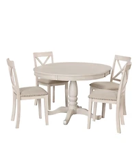Boyel Living Modern Dining Table Set for 4,Round Table and 4 Kitchen Room Chairs,5 Piece Kitchen Table Set