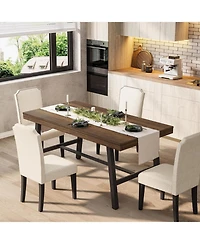 homfan Industrial Dining Table for 2-4 – 55" Heavy Duty Rectangular Kitchen Table with Metal Legs, Non-Extendable for Small Spaces