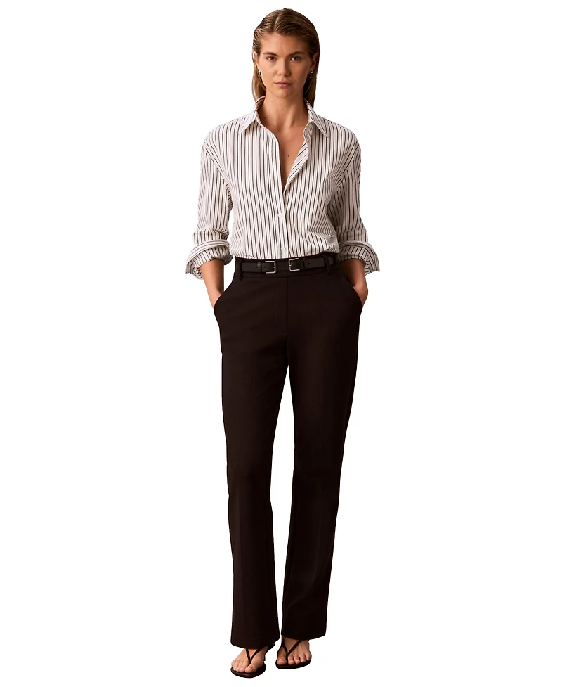 Calvin Klein Petite High-Rise Bootcut Pull-On Pants