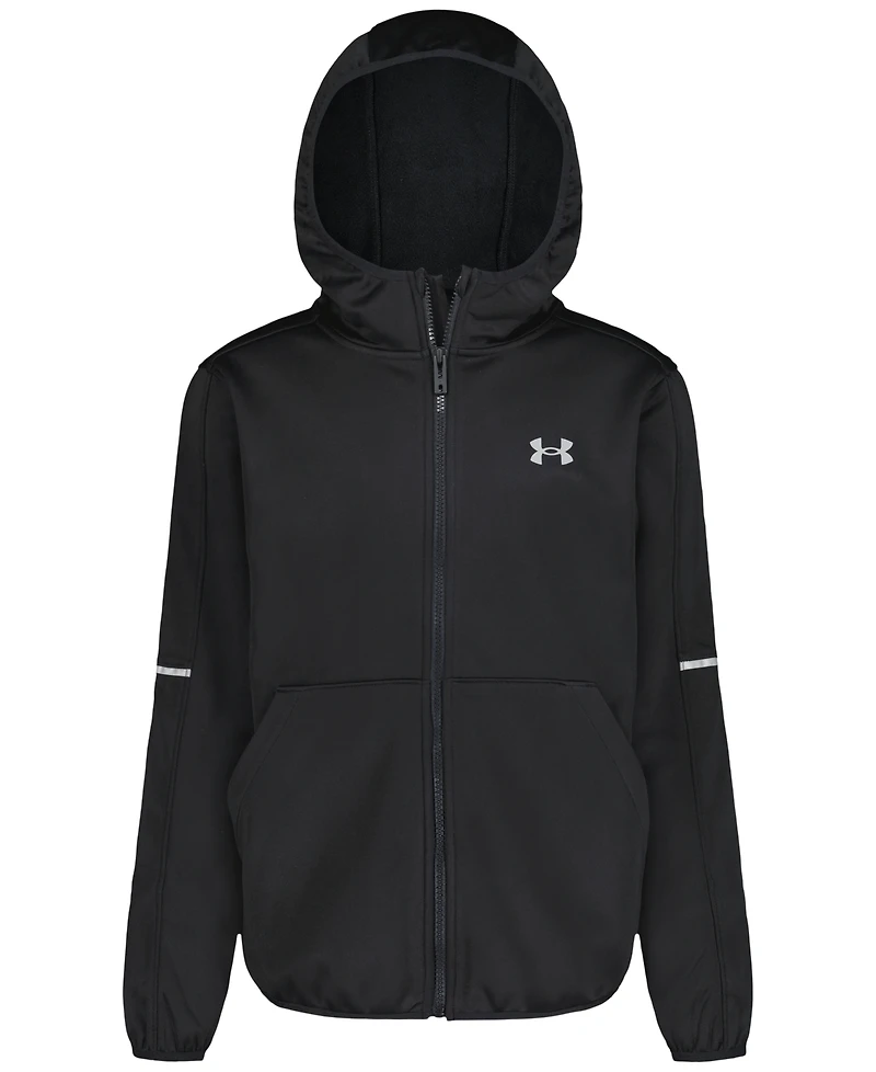 Under Armour Boys' 8-20 Solid Logo Full-Zip Windproof Hooded Jacket