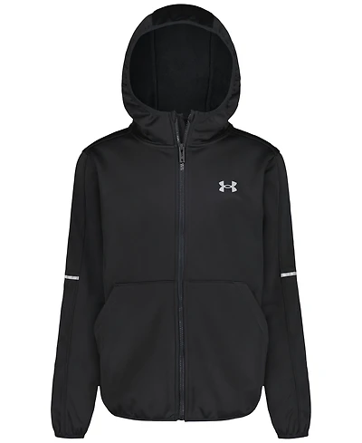 Under Armour Boys' 8-20 Solid Logo Full-Zip Windproof Hooded Jacket
