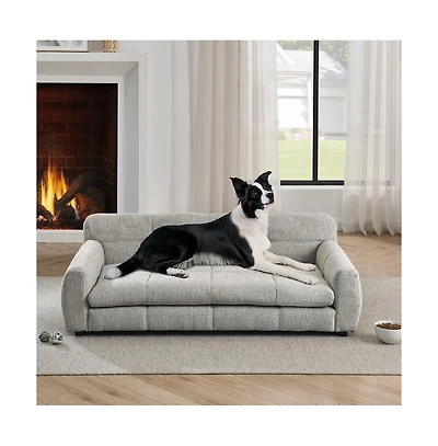 Zeny Soft and Comfortable Pet Bed for Big Oversized Dogs, Durable Elevated Dog Sofa Bed, Modern Fashionable Linen Fabric