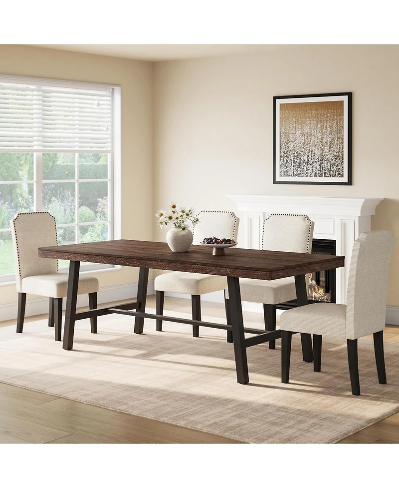gaomon 78.7" Industrial Kitchen Dining Table for 6-8 People Dinner, Kitchen, Dining Room