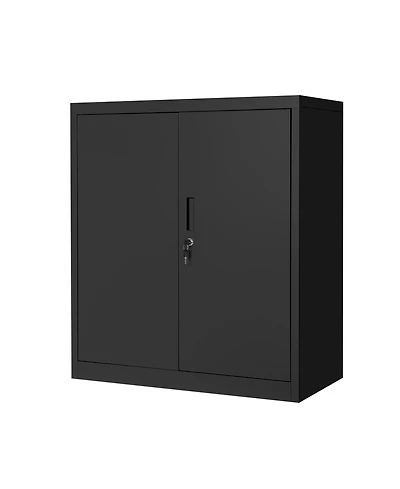 homfan Steel Storage Cabinet with Lock 36inch Tall Filing Locker 2 Adjustable Shelves - Secure Metal Organizer for Office, Home