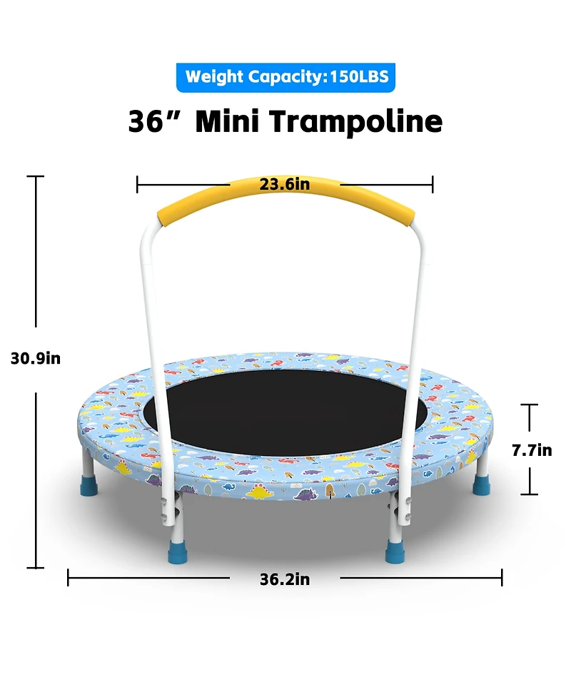 Zeny Mini Trampoline for Kids Indoor Outdoor with Handle Fun