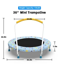 Zeny Mini Trampoline for Kids Indoor Outdoor with Handle Fun