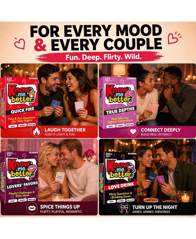 Quokka Couples Card Game Collection - Date Night Conversation Starters
