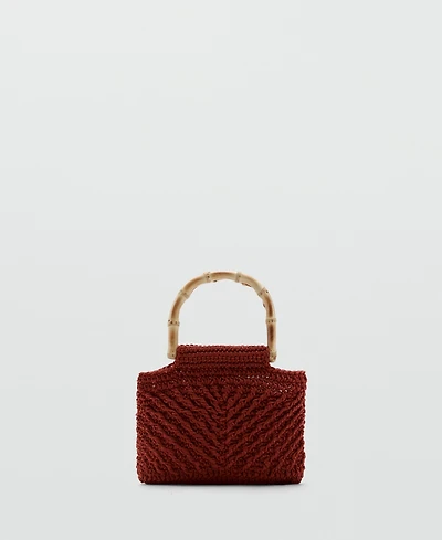 Mango Women's Bamboo Handle Handbag