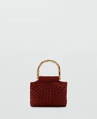 Mango Women's Bamboo Handle Handbag