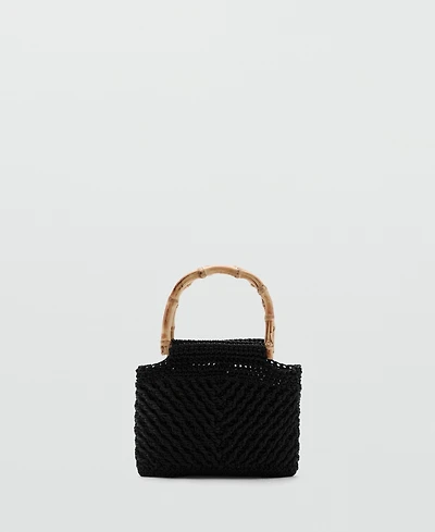 Mango Women's Bamboo Handle Handbag