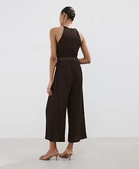 Mango Women's Belt Halter-Neck Jumpsuit