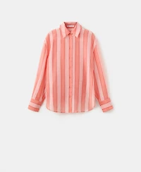 Mango Women's Striped Linen-Lyocell-Blend Shirt