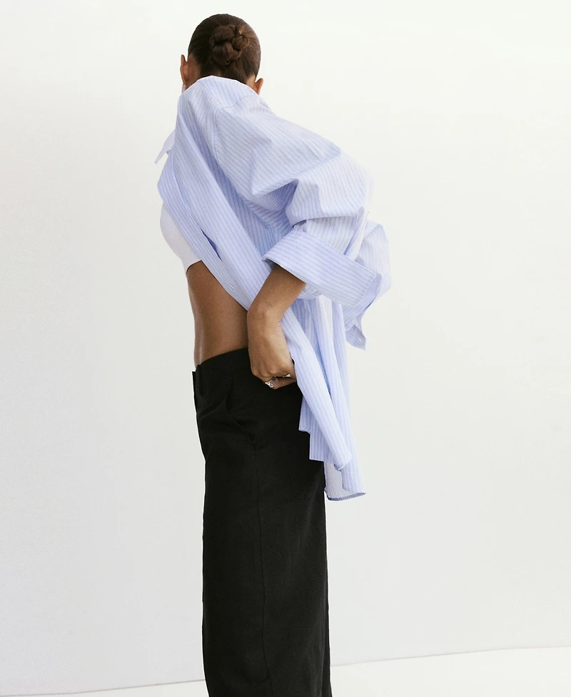 Mango Women's Linen Balloon Pants
