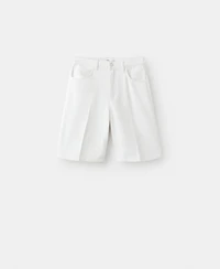 Mango Women's Straight-Fit Denim Bermuda Shorts