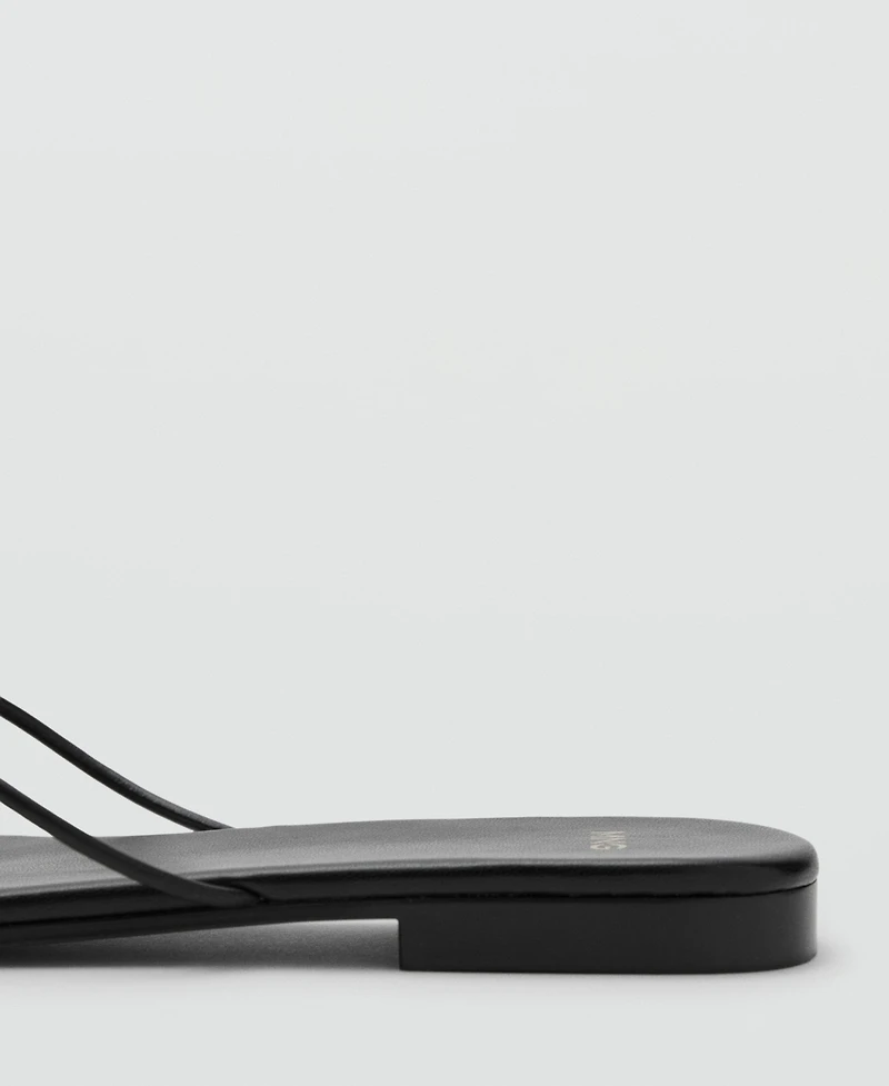 Mango Women's Shell Detail Leather Sandals