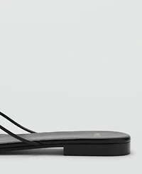 Mango Women's Shell Detail Leather Sandals