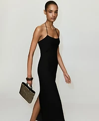 Mango Women's Fitted Halter-Neck Dress