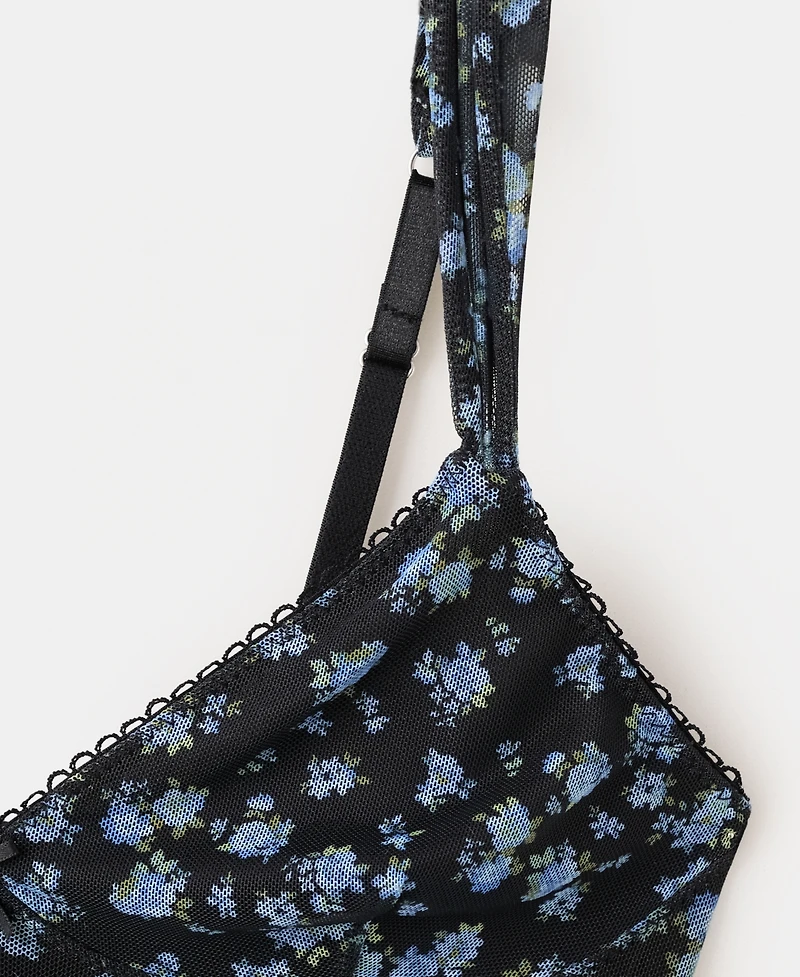 Mango Women's Floral Print Tulle Dress