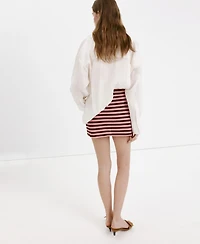 Mango Women's Striped Knitted Skirt