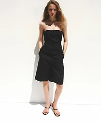 Mango Women's Strapless Linen Top