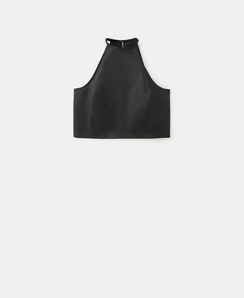 Mango Women's Linen-Cotton Halter Top