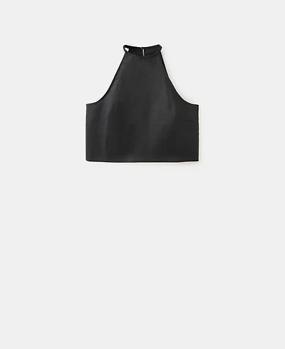Mango Women's Linen-Cotton Halter Top